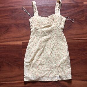 Princess Polly yellow floral mini dress size 0